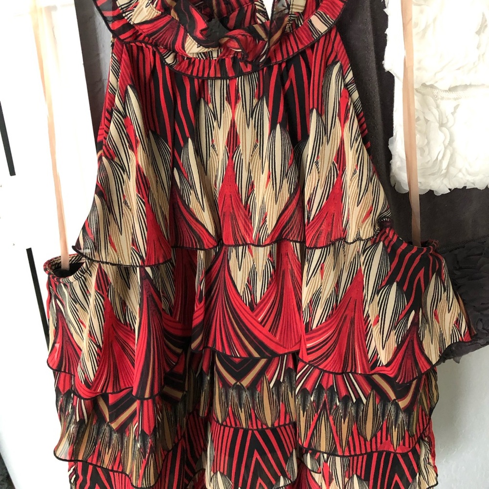 Woman’s sleeveless tiered top